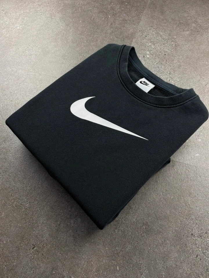 sweat - hoodie - pull crewneck nike noir logo imprimé taille M unisex #B4.831 - Photo 1/4