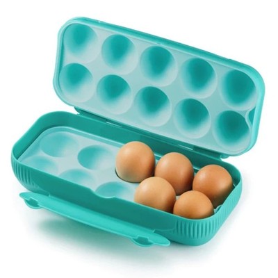Tupperware Egg Storage  Case Portable Hard-Shell Carrier Box For Camping Hiking