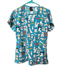 Zoe and Chloe Cuddle Huddle Scrub Top Size Medium Veterinarian