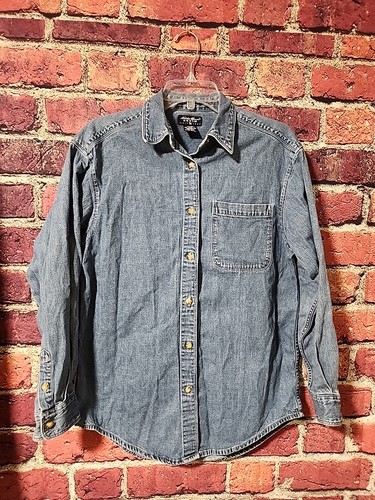 Eddie Bauer Denim Long Sleeve Button Down Shirt Size S C77