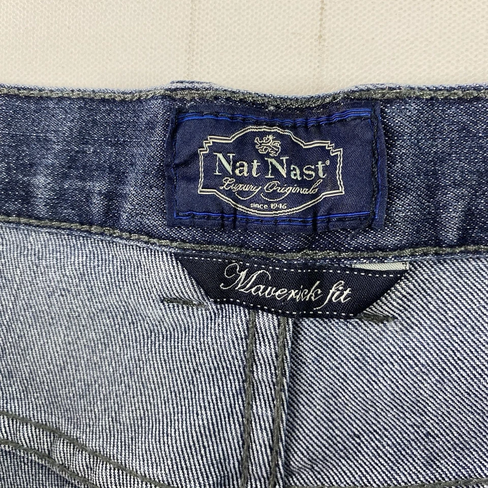 Nat Nast Jeans Mens 36/30 Maverick Fit Blue Denim Cotton Polyester Straight - Image 4 of 4