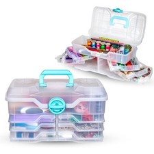 Clear Plastic Organizer Small Parts Organizer - for DIY Arts  Crafts Storage...