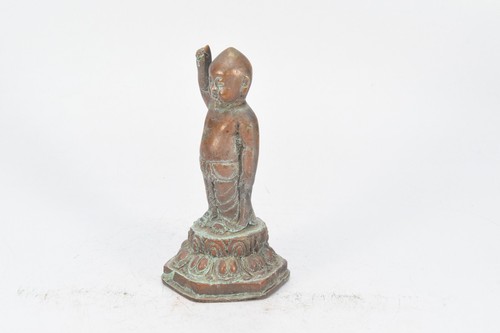 Siddhartha Buddha Antique Copper Buddhism Handmade Religious Young Buddha Statue - Picture 4 of 7