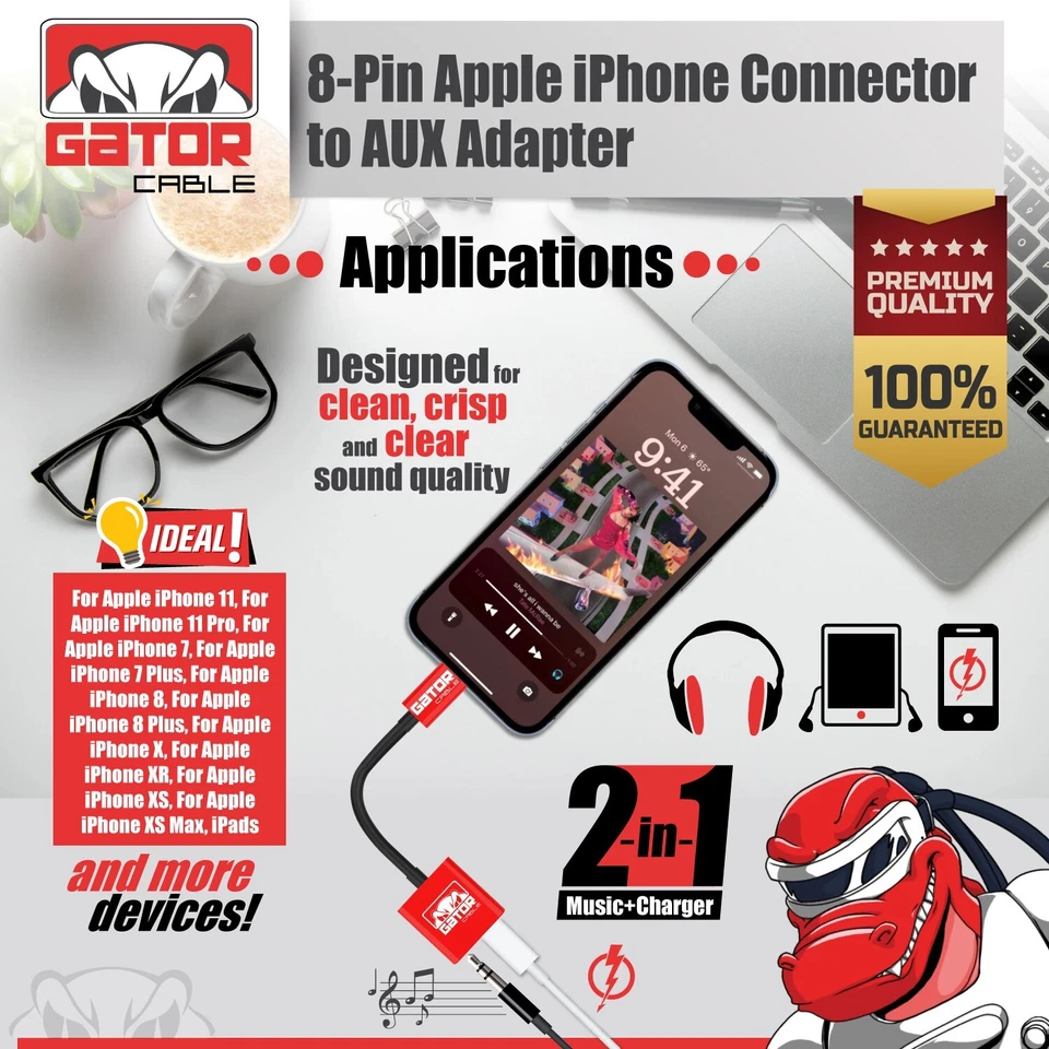 AUX 3.5mm Audio Adapter Converter For Earphones iPhone 7 8 X XS XR 11 12 13 14 - Image 4 of 4