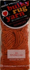  605 Autumn Flame - Red Heart Bulky Rug Yarn, Latch Hook, 320 pieces, acrylic