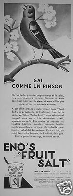 PRESSEWERBUNG 1931 ENO'S FRUIT SALT GAI LIKE UN PINSON - ENOS