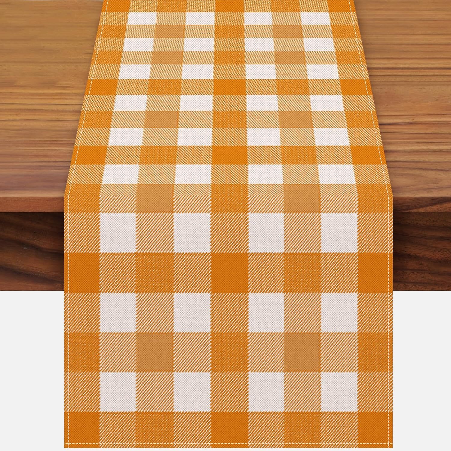 Fall Table Runner 72 x 13 Inch Thanksgiving 72 x 13 inch, Orange White