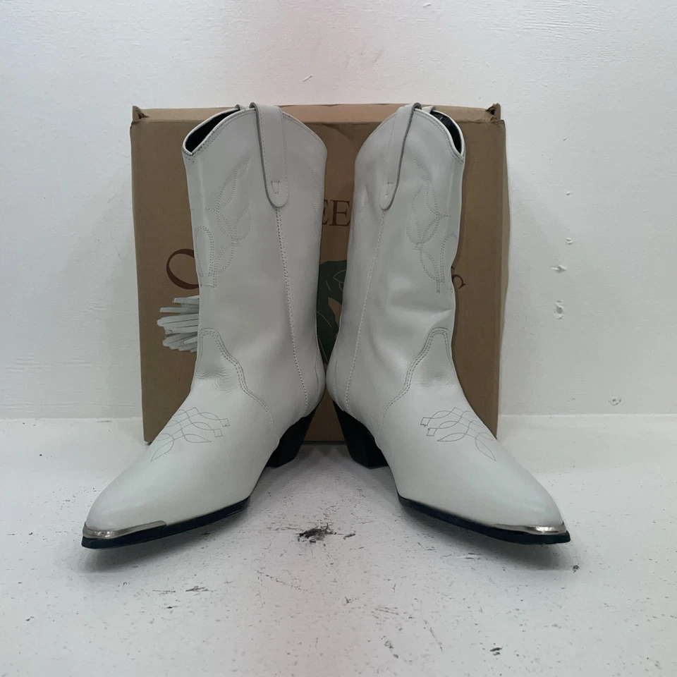 Nuevas botas de vaquero para mujer blancas Oak Tree Farms. 204 9,5 9 1/2. 15-131 Foto 3 de 4