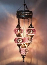 Turkish Pendant Lamp, Asylove Mosaic Moroccan Pendant Lamp, Hanging Chandeliers