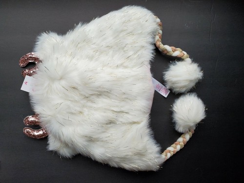 New Justice Fur Deer Earflap Beanie Hat & Flip Gloves Cream Pink & 2 Pack Socks - Picture 10 of 12