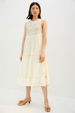 New Anthropologie Pinnacle Embroidered Maxi Dress Size Small MSRP: $268