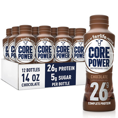Protein Shake, Chocolate, 26g Bottle, 14oz, 12 Pack