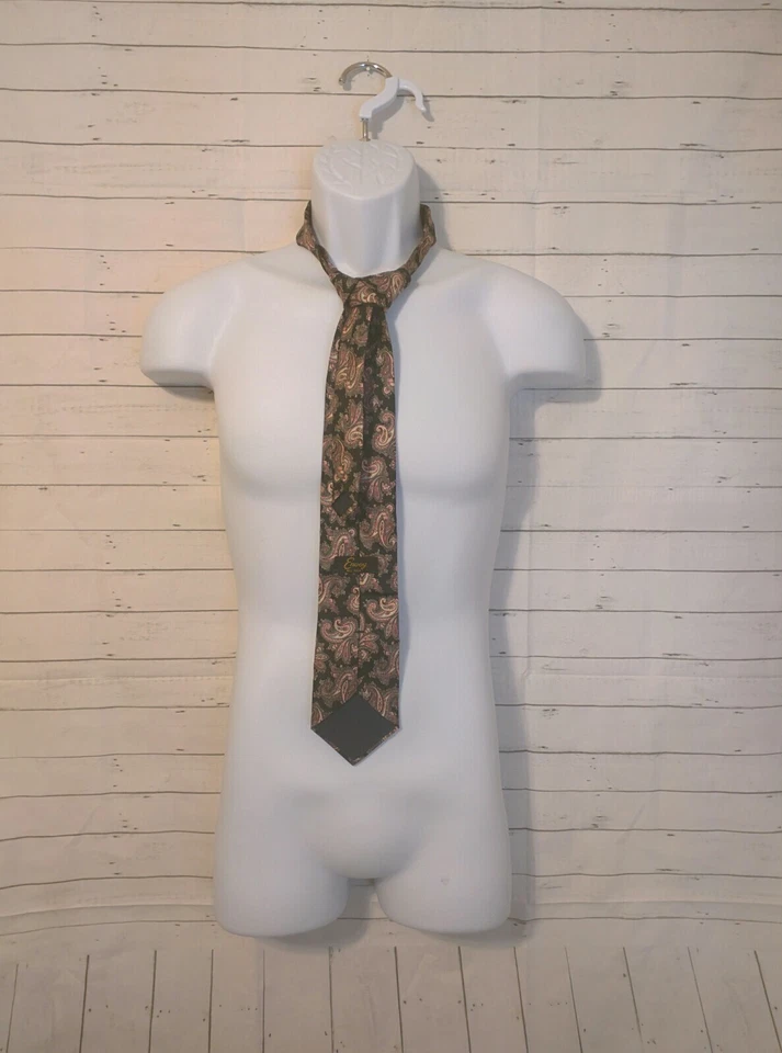 Corbata de cuello de seda con estampado multicolor Envoy para hombre, 3,25 X 58 Foto 2 de 4