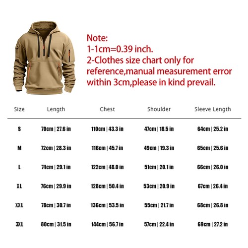 Men Tactical Hoodies Hooded Sports Sweatshirt Jumper Top Pullover Zip Up Pockets - Picture 2 of 15