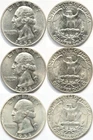 1953-P-D-S 3 Coin Washington Quarter Set Unc * Beautiful ORIGINAL Surfaces 1953