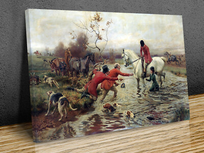 An unfortunate tumble by Alfred William  mounted canvas print ready to hang