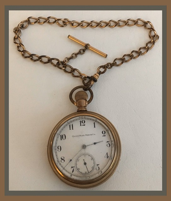 1918 Elgin Octagon 7J Mens Open Face Pocket Watch Size 12s 20583590