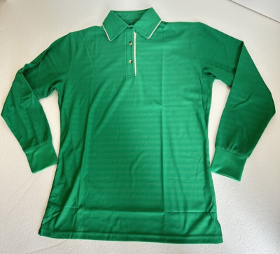 Christy & Main Men's Tone On Tone Green Striped Long Sleeve Polo