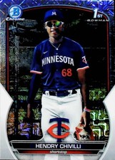 2023 BOWMAN CHROME MEGA BOX MOJO BCP-236 HENDRY CHIVILLI 1ST BOWMAN TWINS