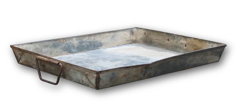 XL Vintage Metall Dehli Serviertablett ♻️ 53cm Unika Deko Tablett Backblech - Bild 2 von 4