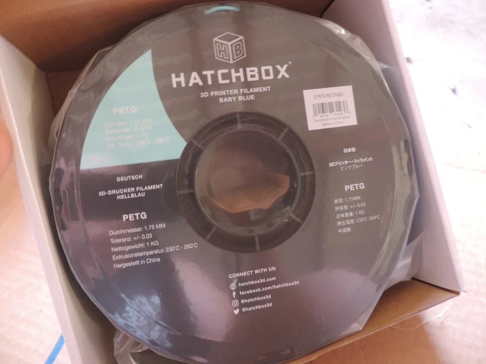 Hatchbox 1.75mm filament baby blue PETG 3D printer filament - Image 4 of 4