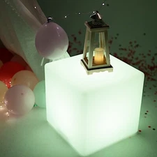 16" Assorted Cordless Light Up CUBE STOOL LED Furniture Party Events Decorations