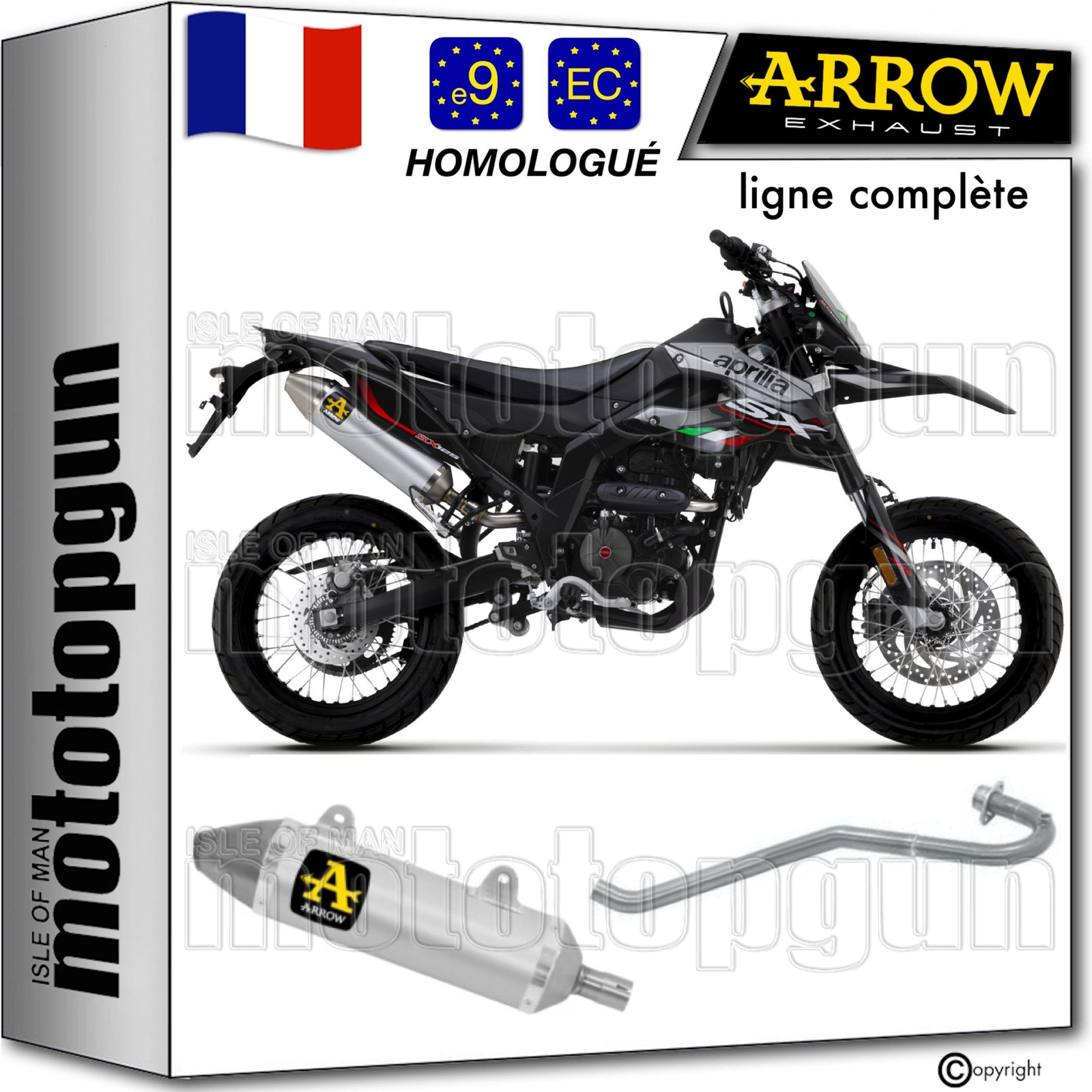 Ligne complete Arrow Thunder pour Aprilia RX SX 125 4T de 2018 echappement moto open