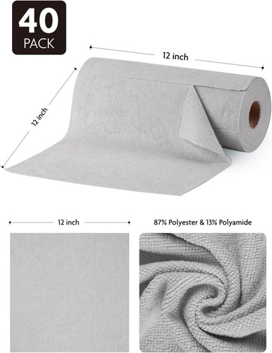 Compact and Convenient 12"x12" Microfiber Cloths Roll - Eco-Friendly Cleaning - 第 6/10 張圖片