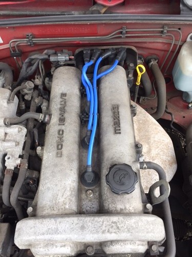 HT leads, blue 8mm spark plug ignition lead set, Mazda MX5, 1.6 1.8 Eunos MX-5 - Picture 2 of 4