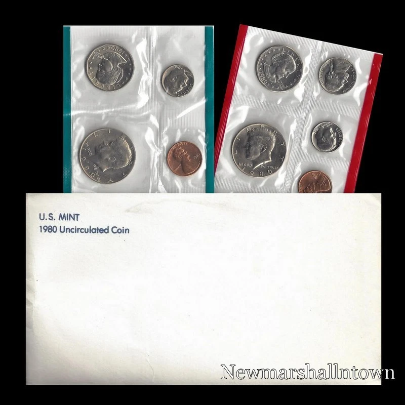 1980 P+D+S Mint Proof Set ~ Anthony Kennedy Washington Roosevelt Jefferson   - Image 2 of 3