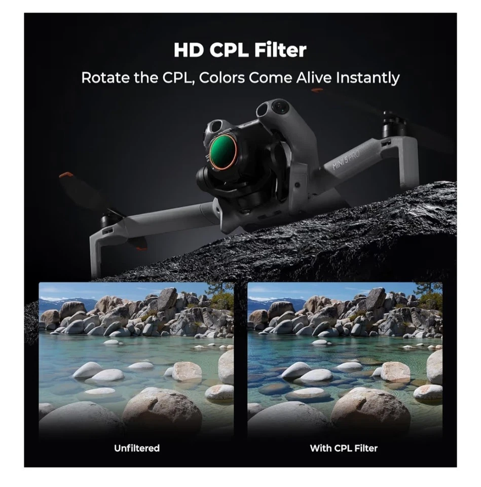 Paquete de 6 filtros ND/PL compatibles con DJI Mini 5 Pro CPL ND4 ND8 ND16 ND32 ND64 Foto 4 de 4
