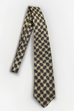 Austin Reed Men's Woven Silk Tie Gold Purple Blue Geometric Abstract made in USA