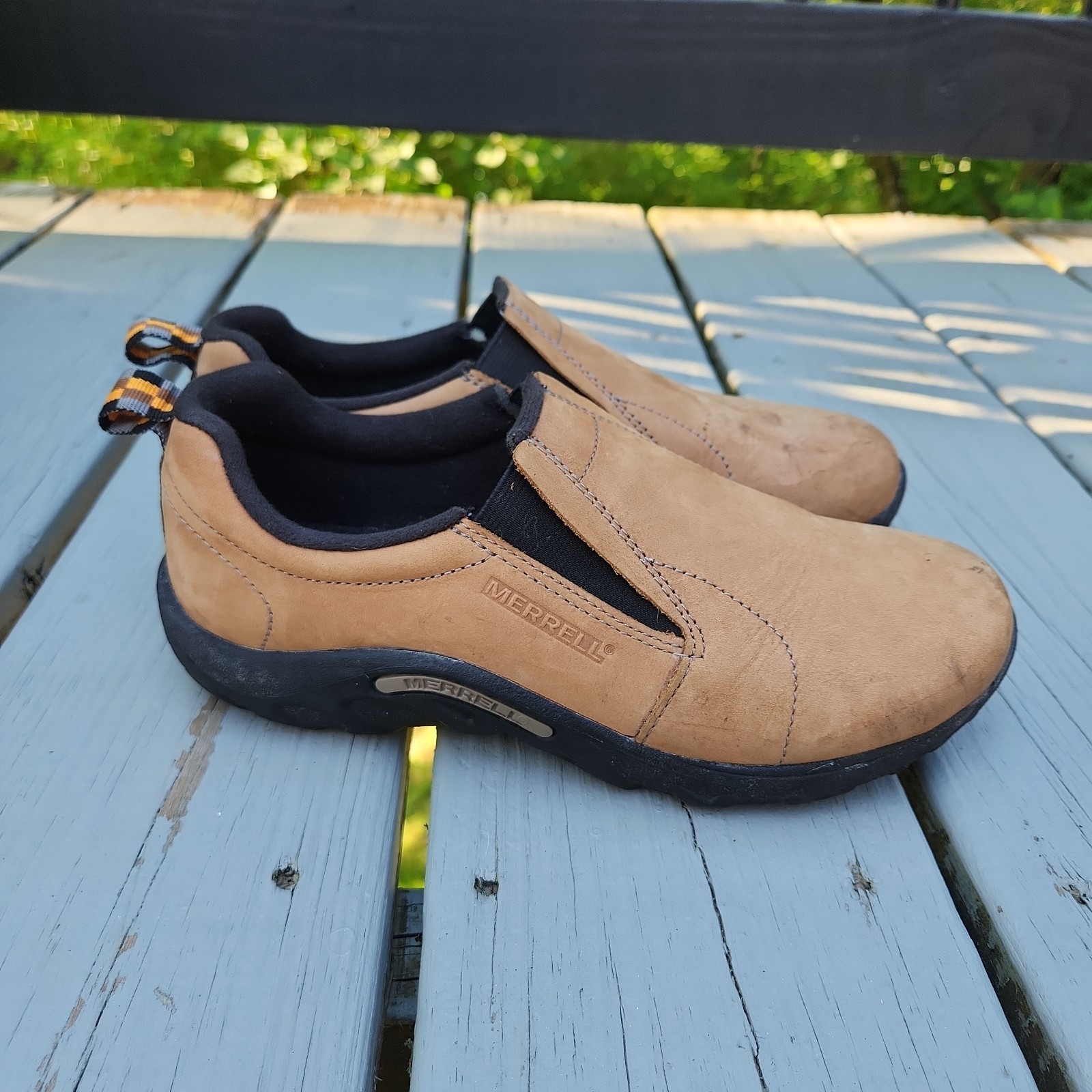 Merrell Youth Jungle Moc Slip On Shoes Hiking  Outdoor Tan Size 5.0M