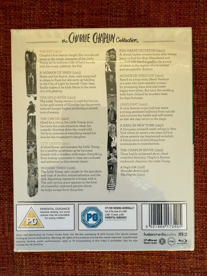 THE CHARLIE CHAPLIN COLLECTION 11 FILMS  [BLU-RAY] NEW SEALED SMALL BOX DENT - Image 2 of 3