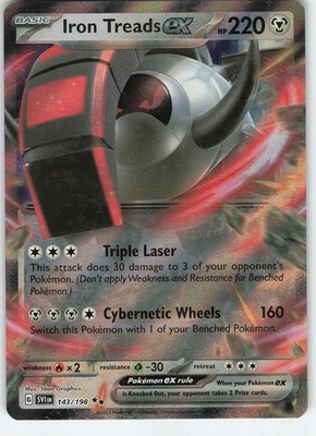 Iron Treads ex - 143/198 Double Rare Holo Scarlet & Violet Base NM Pokémon