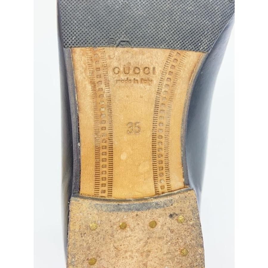 GUCCI Gold Hardware Leather Loafers Dress Shoes Size:35/JP:22 Black 141139K Auth thumbnail 5