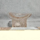 Vintage Depression Glass Top Hat Pink Daisy & Button Design Vase Trinket Dish