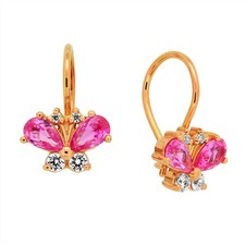 991 Kinder Ohrringe mit Zirkonia Roségold Rotgold Russisches gold 585 Ohrschmuck