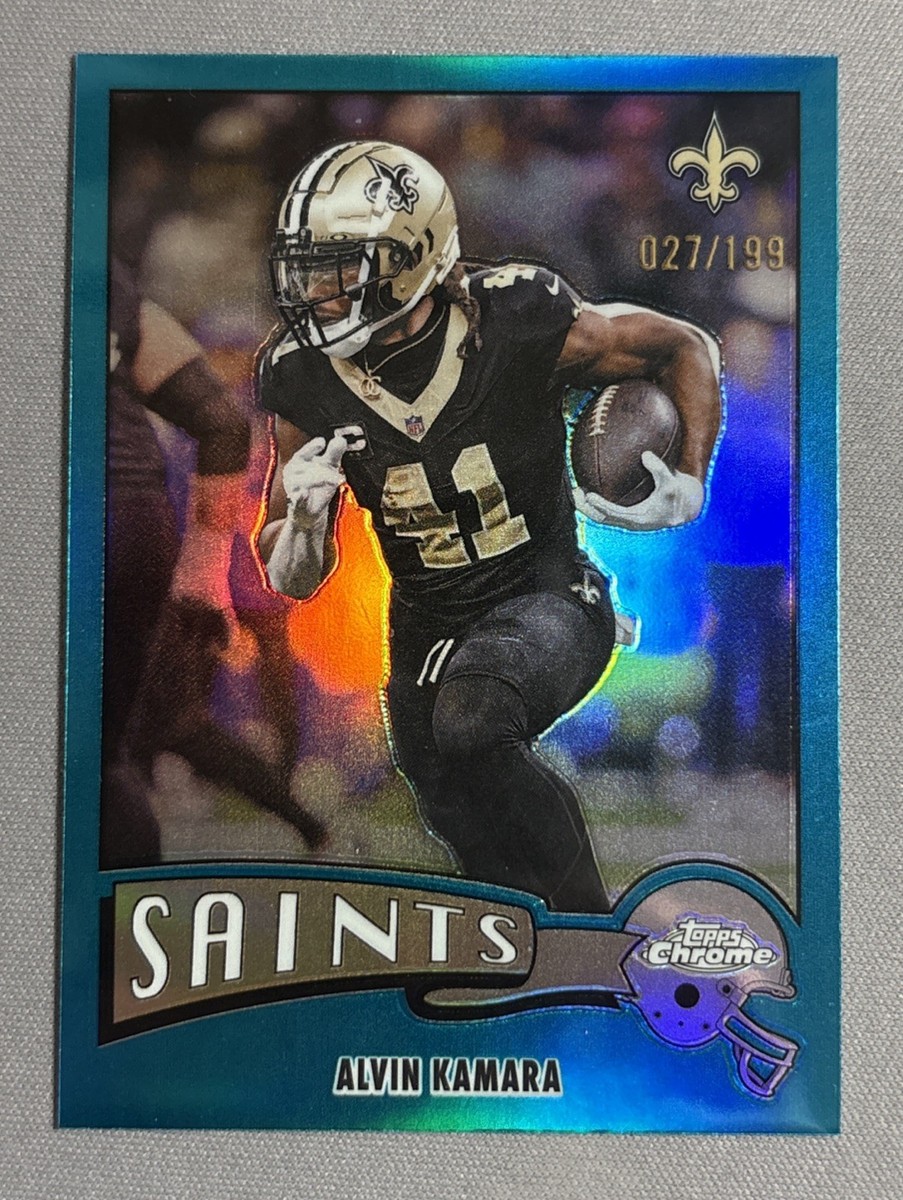 Topps Chrome 2025 Alvin Kamara #1975-24 Aqua Refractor /199 Saints