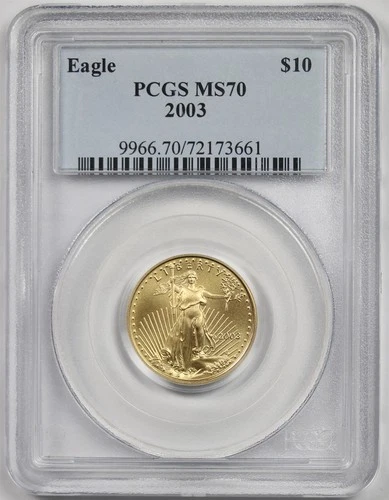 2003 Gold Eagle $10 NGC MS 70 (Quarter-Ounce) 1/4 oz Fine Gold