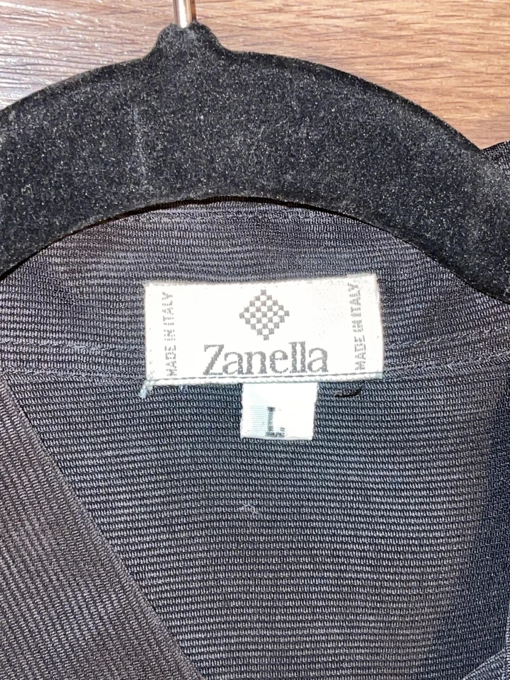 Camisa Zanella Para Hombre Grande Negra Manga Larga Botón Frontal Hecha en Italia Vestido Foto 2 de 4