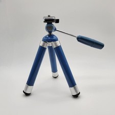 Vintage Prinz 430-85 Blue Metal Telescopic Tripod 7" - 42" Made in Japan GUC