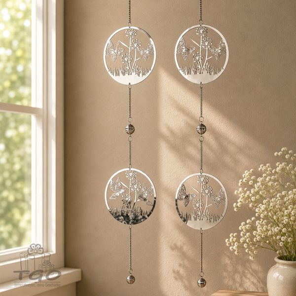 Formano Fensterdeko HäNger Kreis Aus Silber Eldelstal 18X74Cm- 2Er Set-584397-image