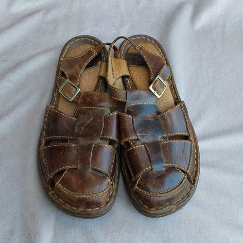 Born Fisherman Sandals Womens 7 Brown Genuine Leather Adjustable Buckle Y2K - Picture 2 of 10