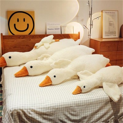 Großes Gans Plüschtier Kuscheltier Kinderkissen Puppe Stofftier Schlafkissen