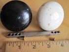 Vintage Farm Porcelain Black & White Door Knob Set, Adjustable Shaft, New Screws — photo 5