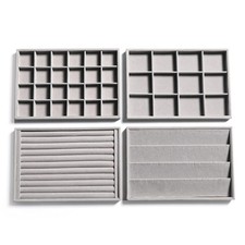 Stackable Velvet Jewelry Organizer Trays for Drawers Inserts Jewelry Storage ...