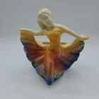 Vintage Hull pottery dancer figurine vase with ombré glaze.