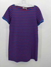 Tory Burch Blue Size Medium Stripe T-Shirt Knee Length Short Sleeve Dress
