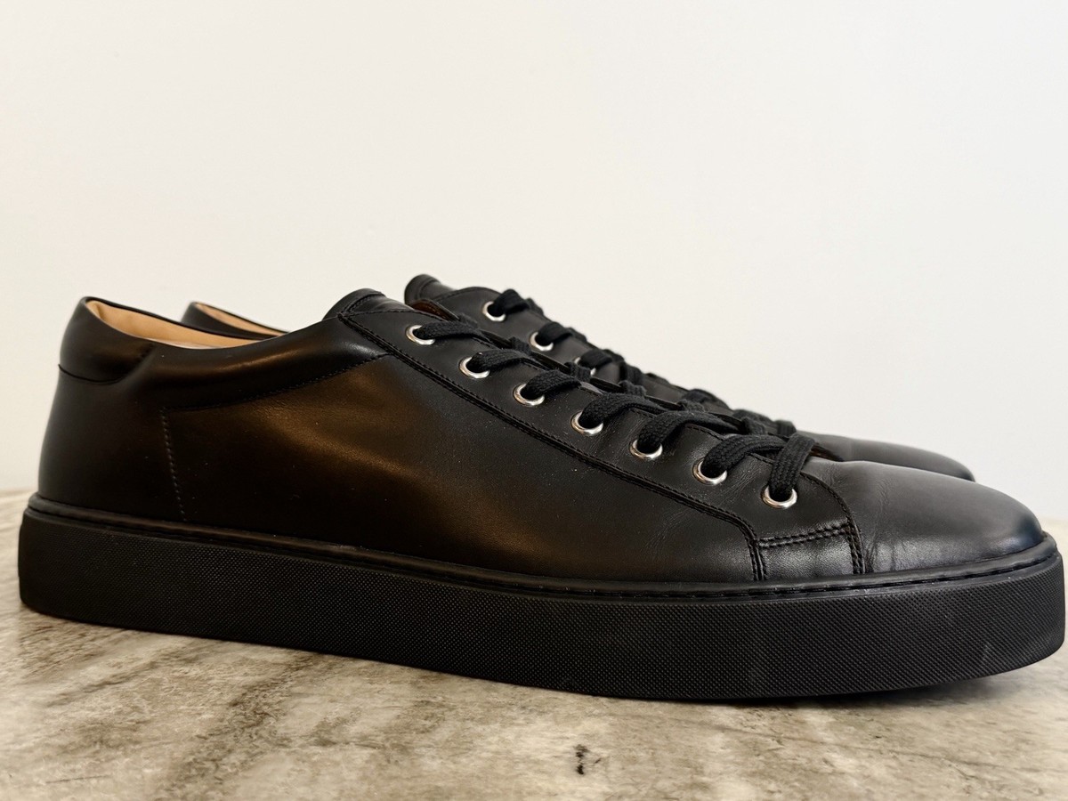 RALPH LAUREN PURPLE LABEL レザースニーカー 伊製 Ralph Lauren Purple Label Severn Minimalist Sneaker 13 Black